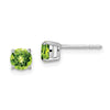 14k White Gold Round Gemstone Earrings