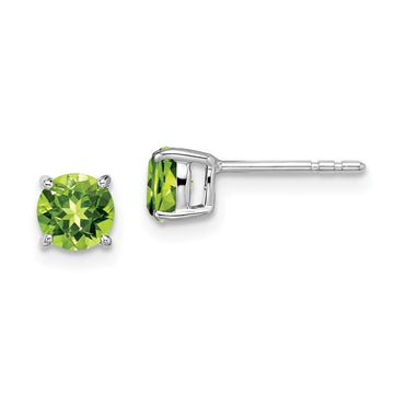 14k White Gold Round Gemstone Earrings