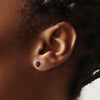 14k White Gold Round Gemstone Earrings