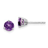 14k White Gold Round Gemstone Earrings
