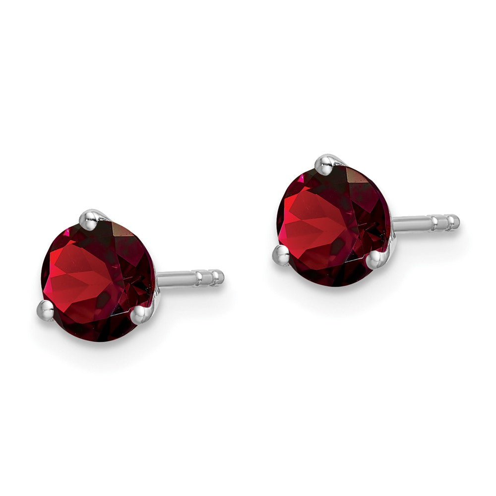 14k White Gold Round Gemstone Earrings