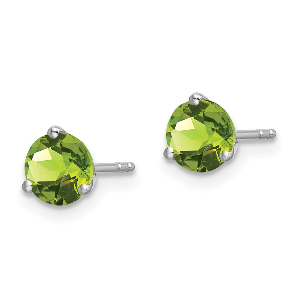14k White Gold Round Gemstone Earrings