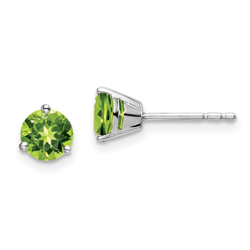 14k White Gold Round Gemstone Earrings