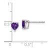 14k White Gold Heart Gemstone Earrings