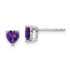 14k White Gold Heart Gemstone Earrings