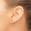 14k White Gold Heart Gemstone Earrings