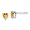 14k White Gold Heart Gemstone Earrings