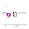 14k White Gold Heart Gemstone Earrings