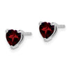 14k White Gold Heart Gemstone Earrings