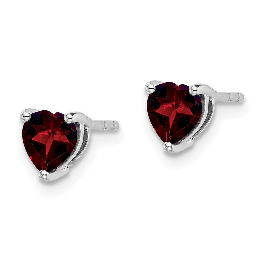 14k White Gold Heart Gemstone Earrings