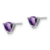 14k White Gold Trillion Gemstone Earrings