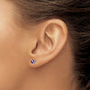 14k White Gold Trillion Gemstone Earrings