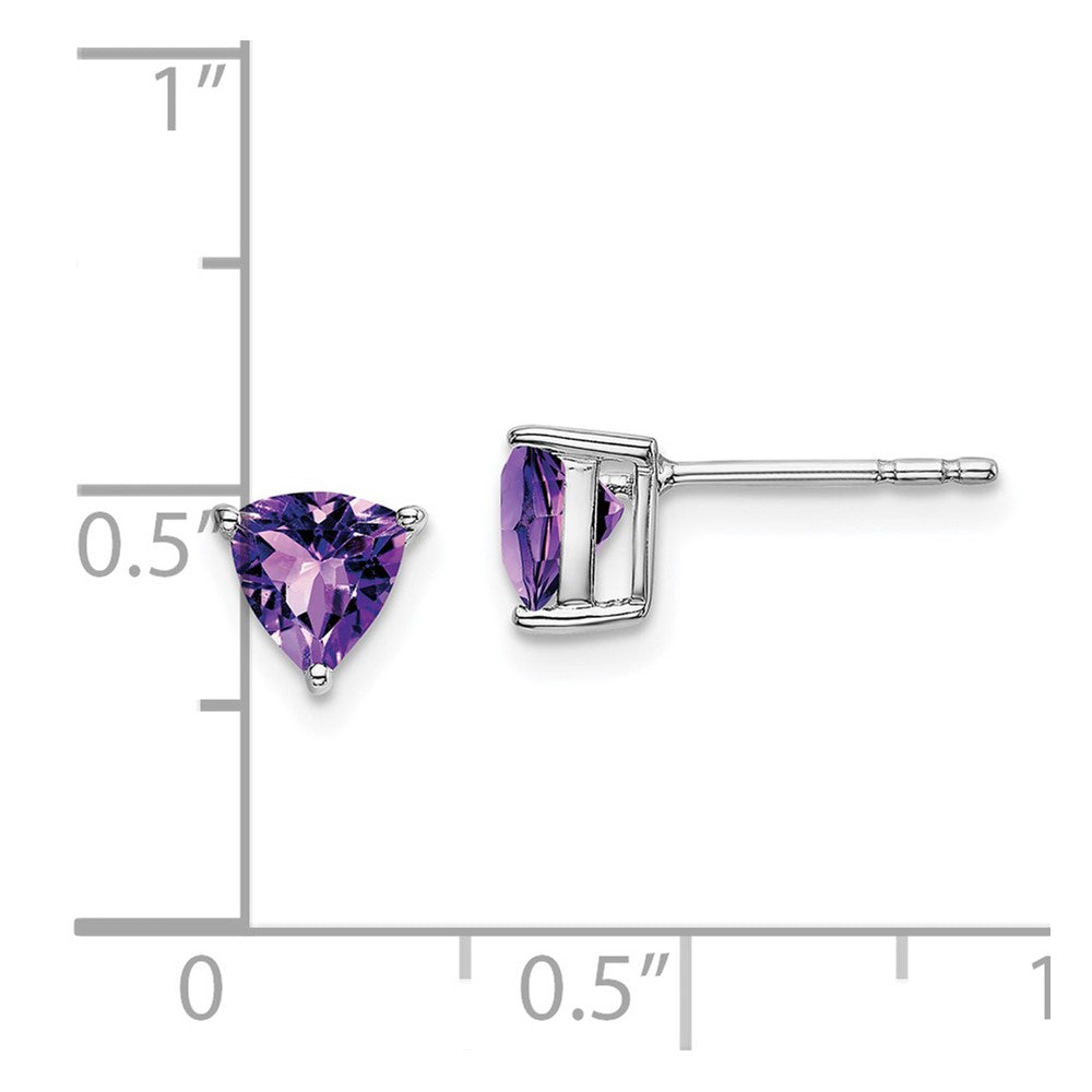 14k White Gold Trillion Gemstone Earrings