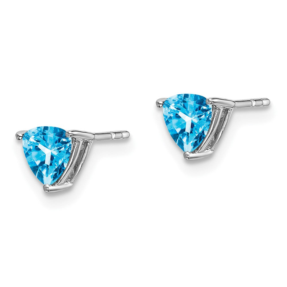 14k White Gold Trillion Gemstone Earrings
