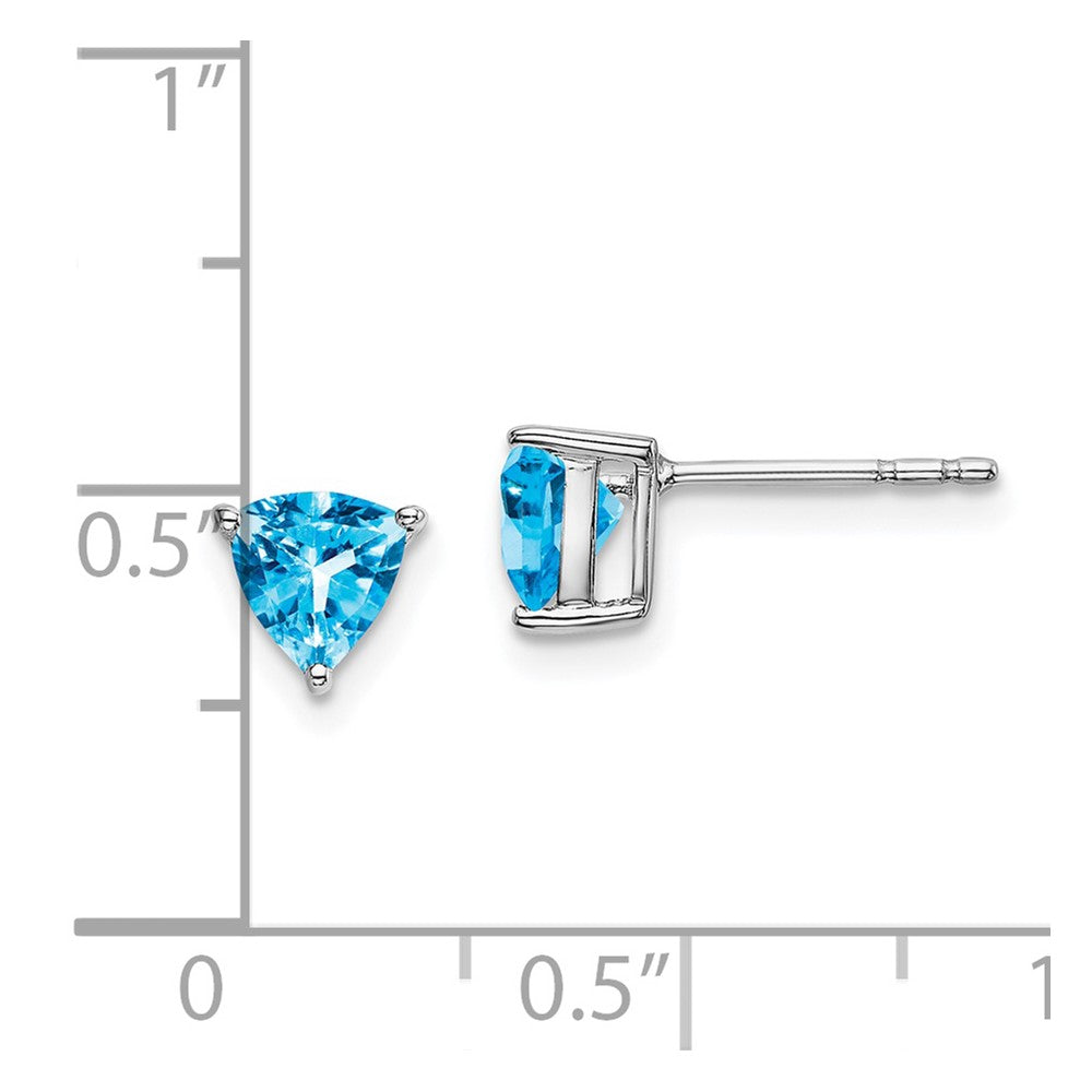 14k White Gold Trillion Gemstone Earrings