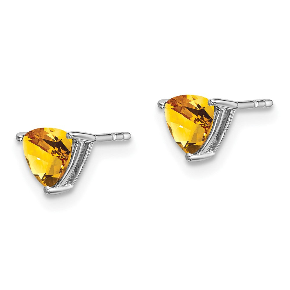 14k White Gold Trillion Gemstone Earrings
