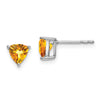 14k White Gold Trillion Gemstone Earrings
