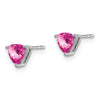 14k White Gold Trillion Gemstone Earrings