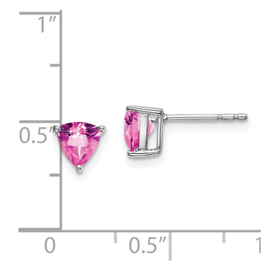 14k White Gold Trillion Gemstone Earrings