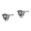 14k White Gold Trillion Gemstone Earrings