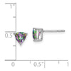 14k White Gold Trillion Gemstone Earrings