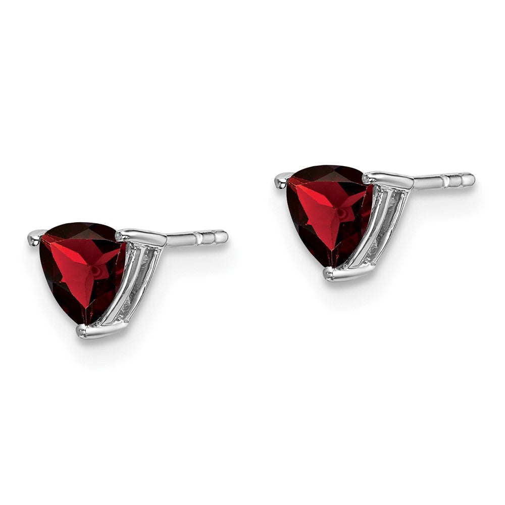14k White Gold Trillion Gemstone Earrings