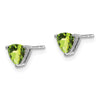 14k White Gold Trillion Gemstone Earrings