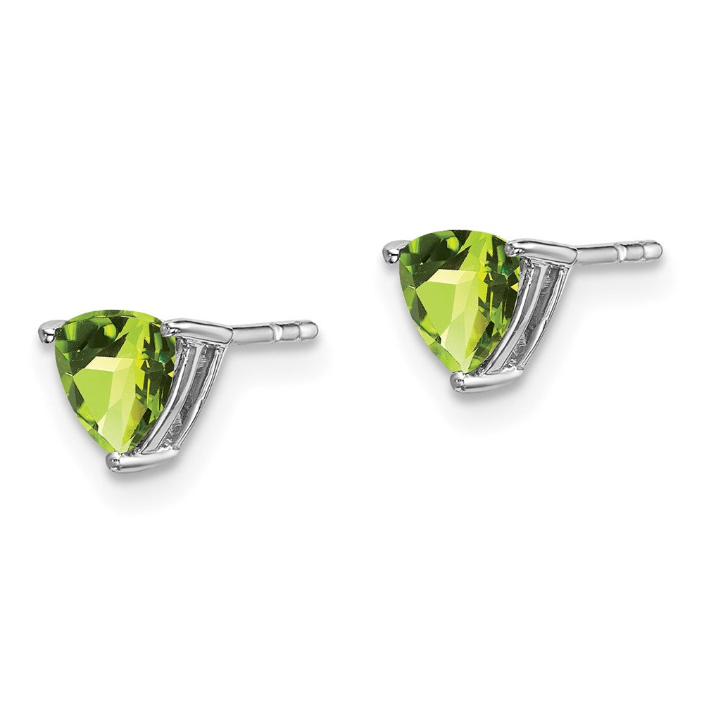 14k White Gold Trillion Gemstone Earrings