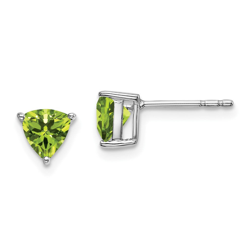 14k White Gold Trillion Gemstone Earrings