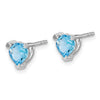 14k White Gold Heart Gemstone Earrings
