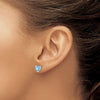 14k White Gold Heart Gemstone Earrings