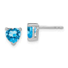 14k White Gold Heart Gemstone Earrings