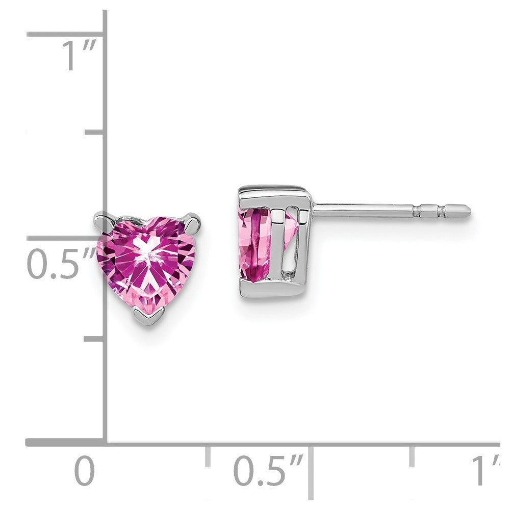 14k White Gold Heart Gemstone Earrings