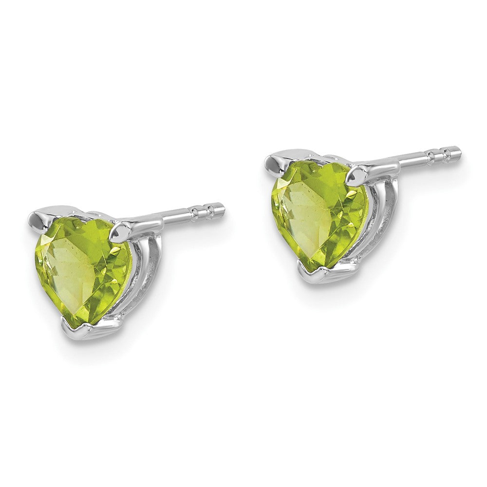 14k White Gold Heart Gemstone Earrings