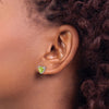14k White Gold Heart Gemstone Earrings
