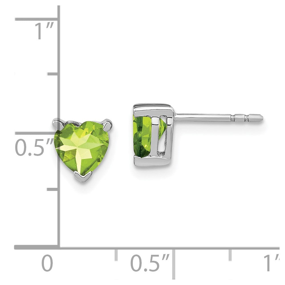 14k White Gold Heart Gemstone Earrings