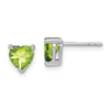 14k White Gold Heart Gemstone Earrings