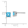 14k White Gold Square Gemstone Earrings
