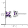 Princess Gemstone and Diamond Earrings