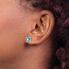Princess Gemstone and Diamond Earrings