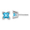 Princess Gemstone and Diamond Earrings