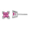 Princess Gemstone and Diamond Earrings
