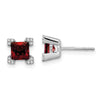 Princess Gemstone and Diamond Earrings