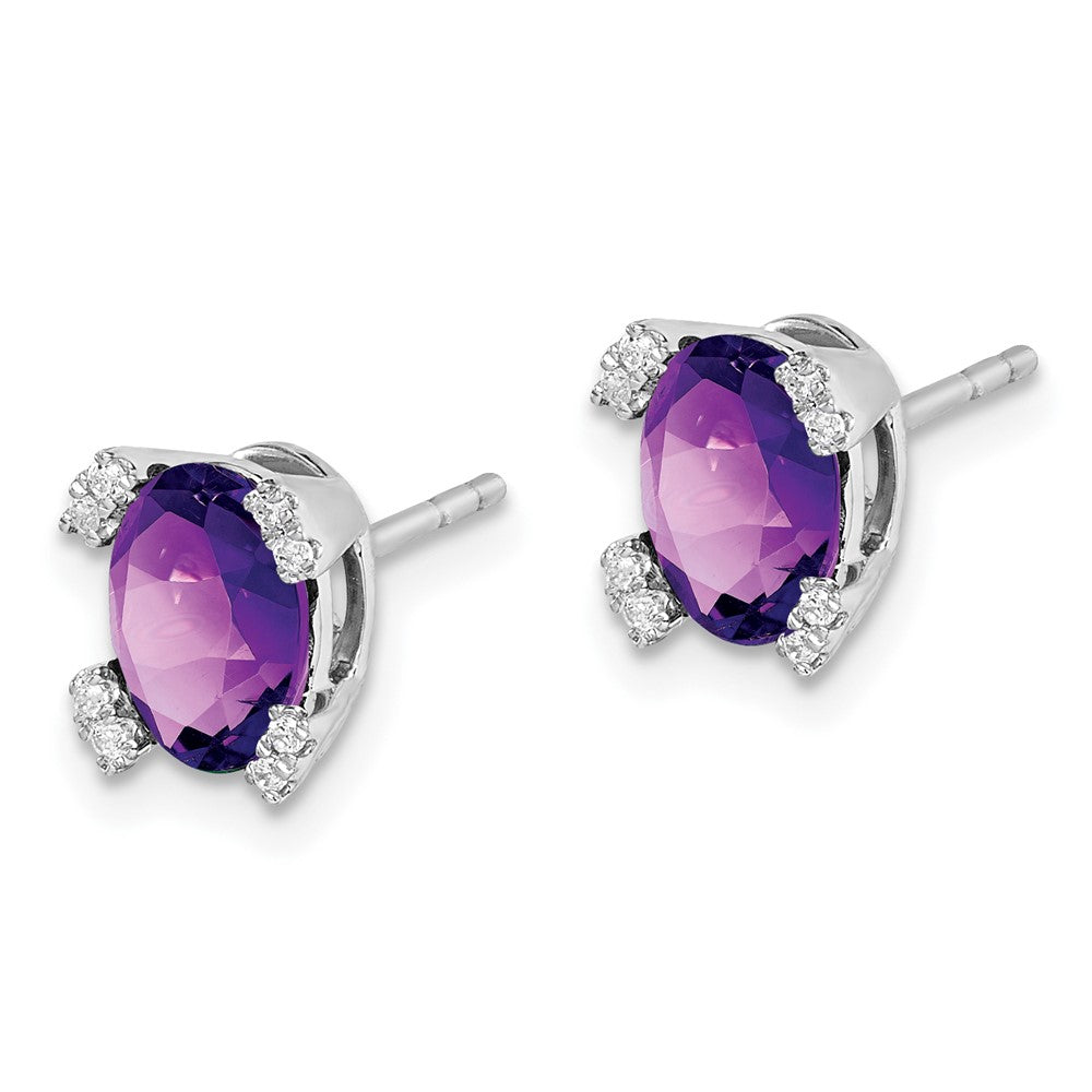 Oval Gemstone and Diamond Earrings