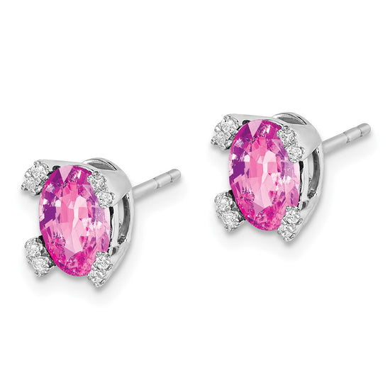 Oval Gemstone and Diamond Earrings