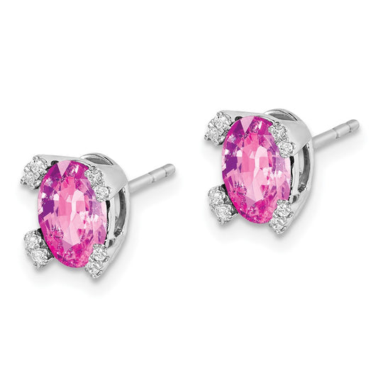 Oval Gemstone and Diamond Earrings