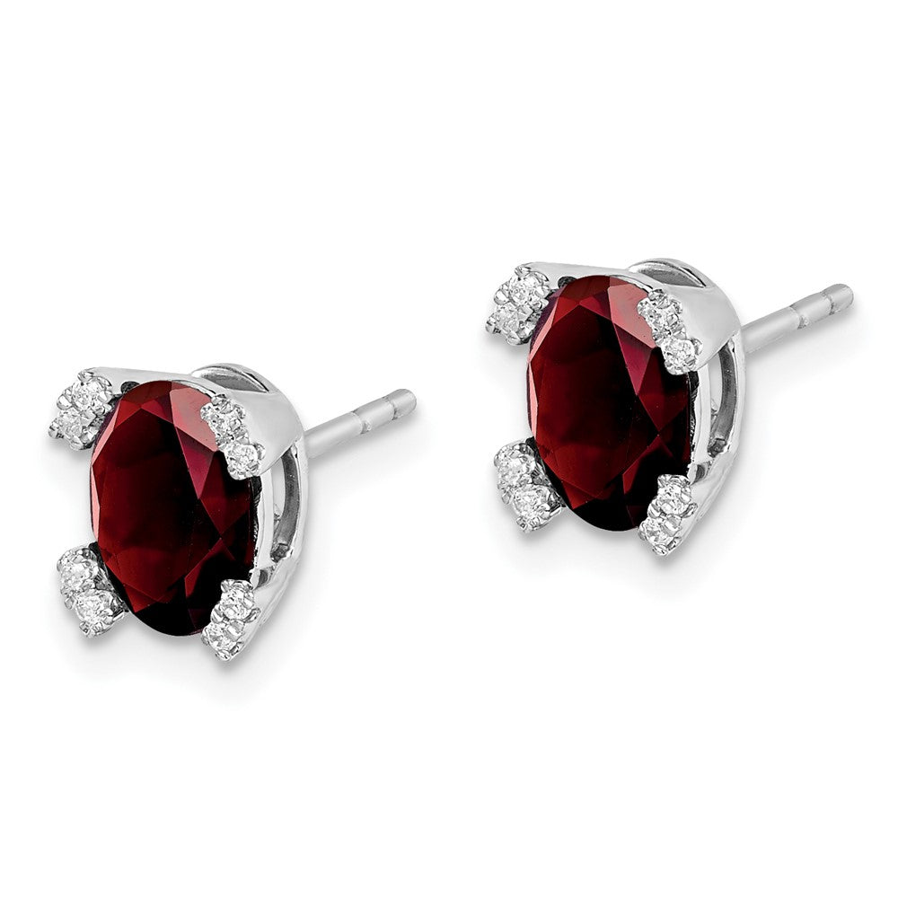 Oval Gemstone and Diamond Earrings