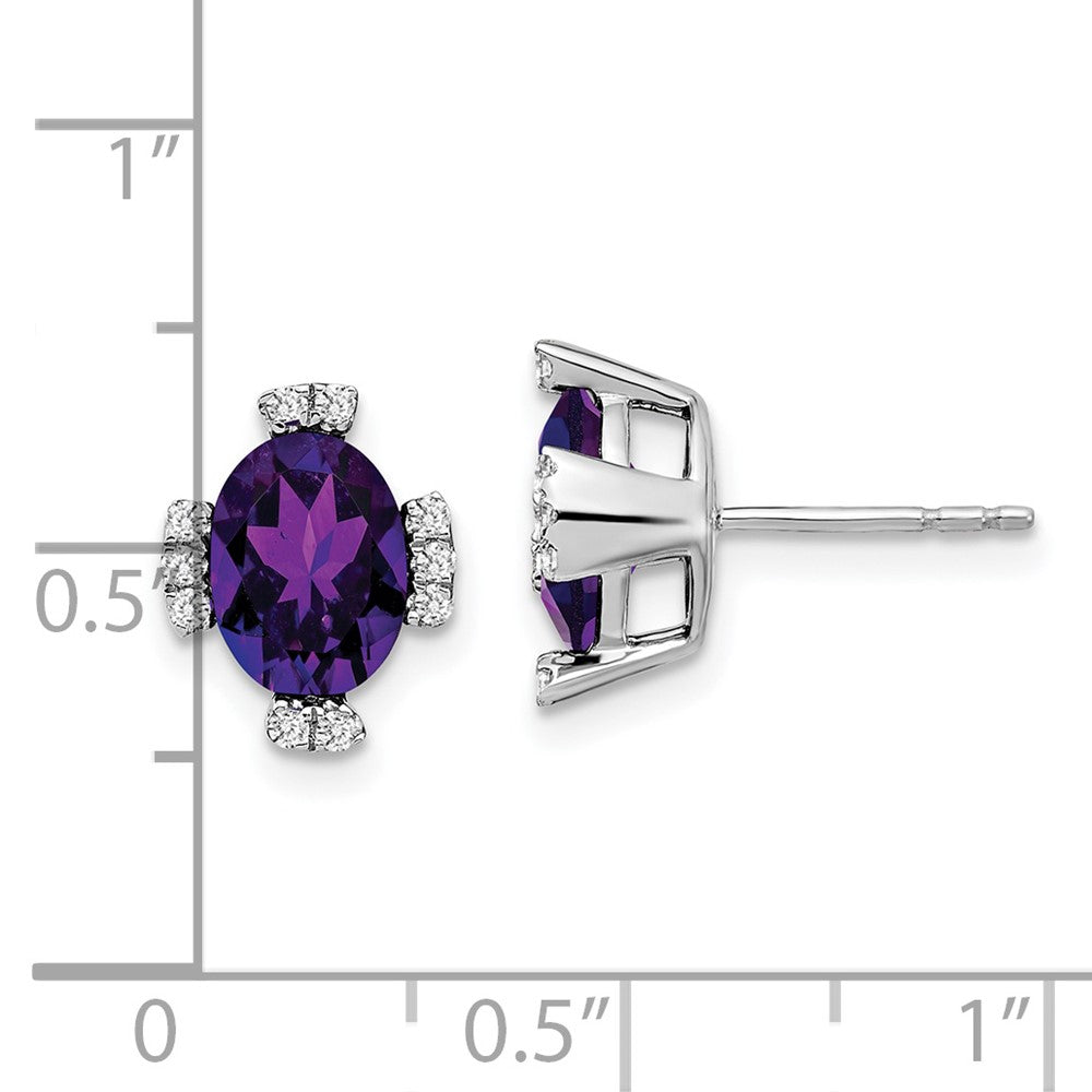 Oval Gemstone and Diamond Earrings