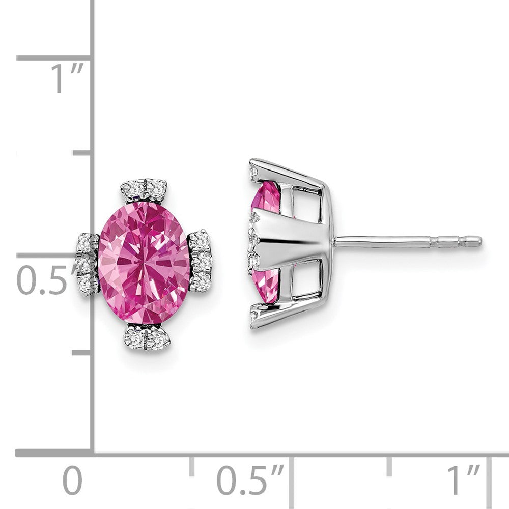 Oval Gemstone and Diamond Earrings