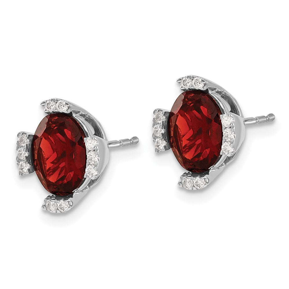 Oval Gemstone and Diamond Earrings